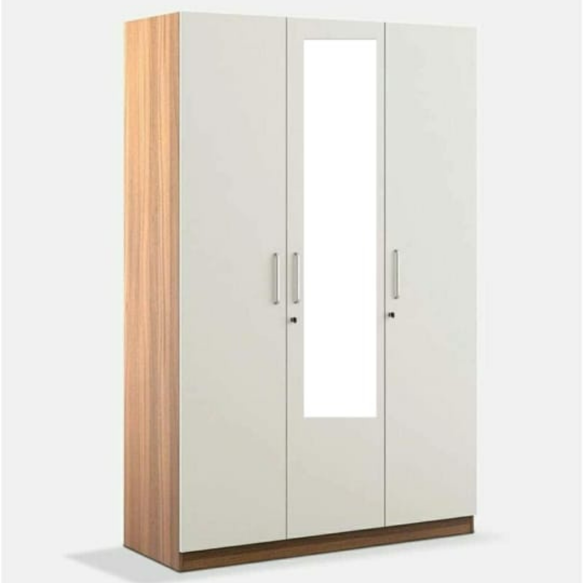 Almirah 3 Door With Mirror White