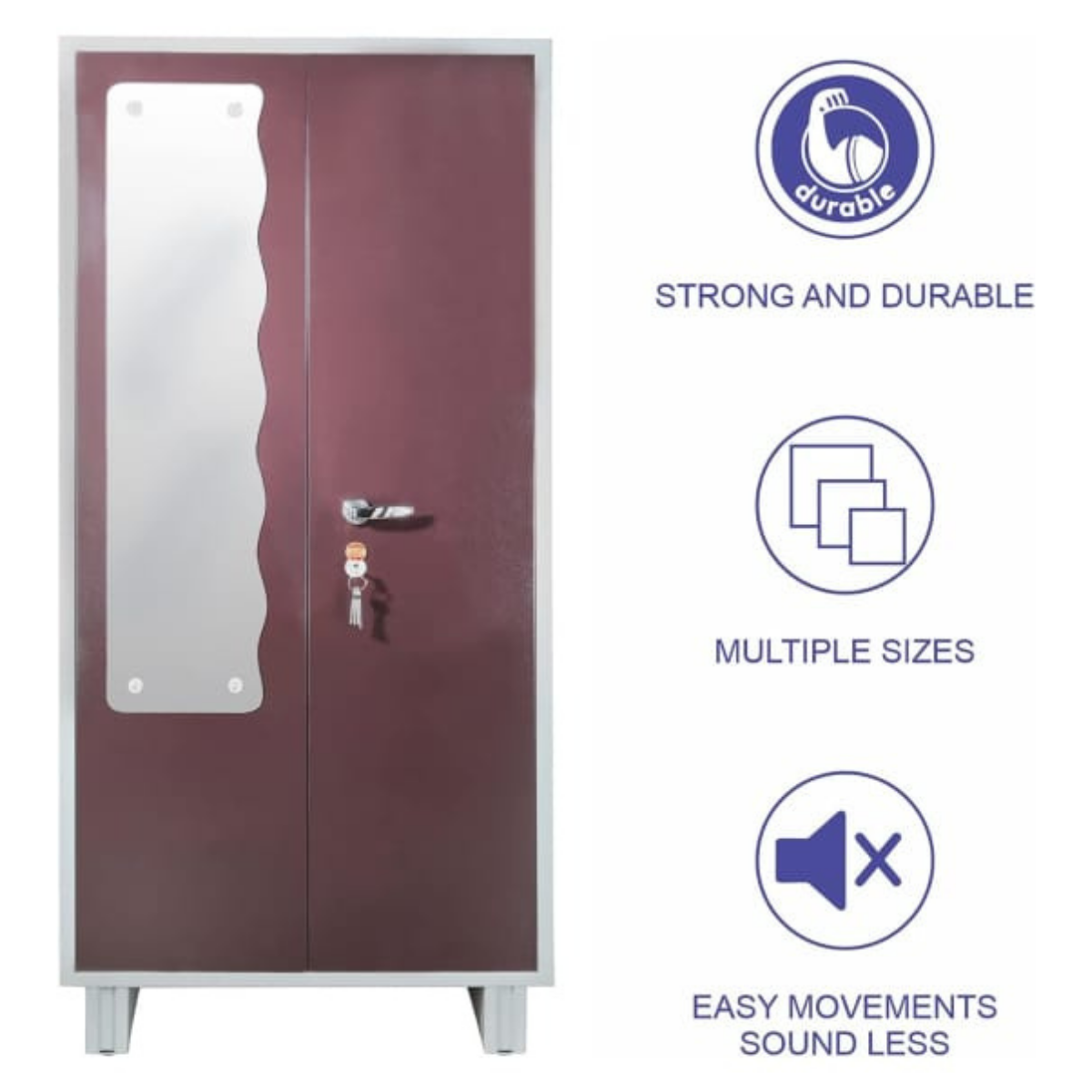 Iron Almirah 2 Door With Mirror